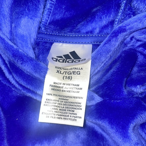 ADIDAS Girls Silken Soft Fleece Pullover Hoodie Sweatshirt Fuschia XL 14-16 NWT - Picture 3 of 5